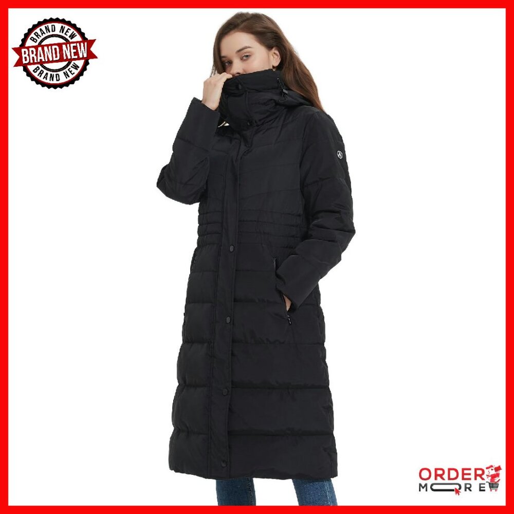 Women's Insulated Vegan Down Long Parka Jacket With Hood Waterproof